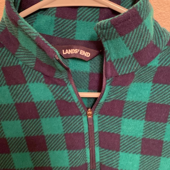 Lands End Fleece 1/4 Zip Buffalo Plaid Women’s Sz SM - Picture 2 of 5
